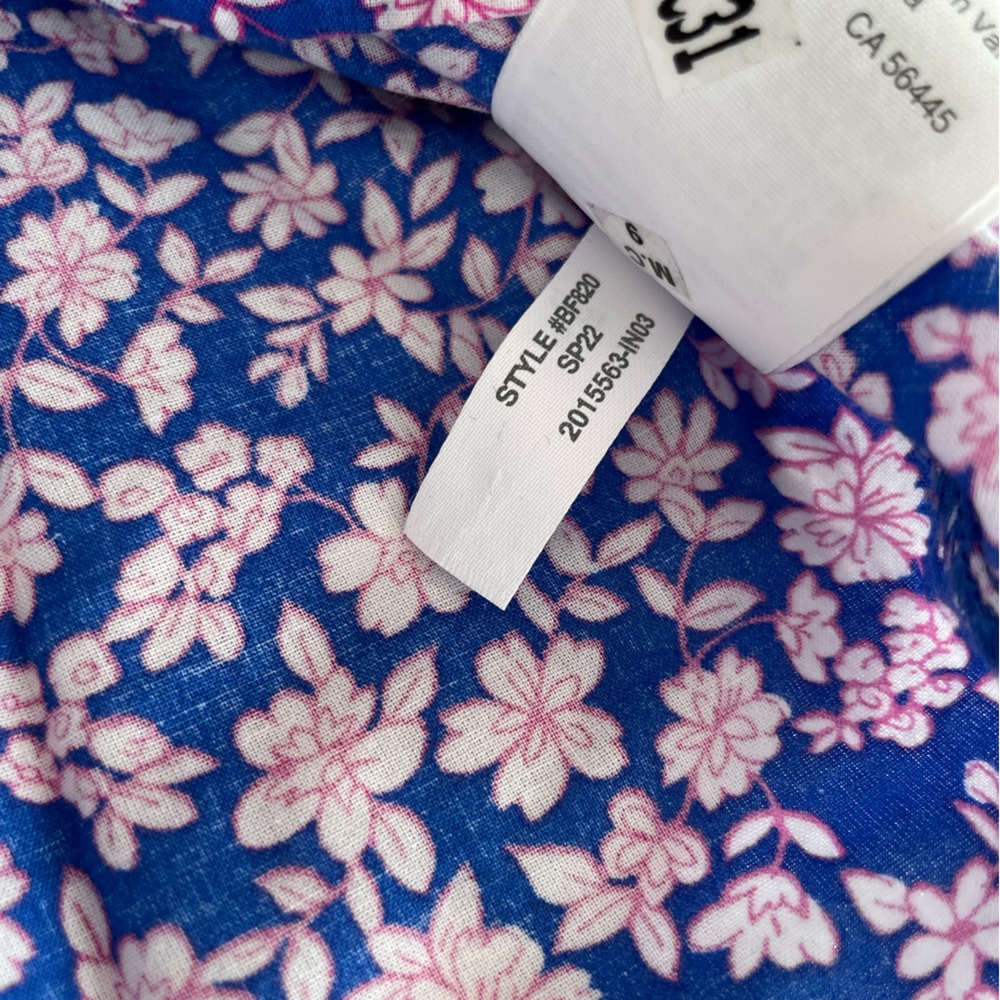 J. Crew Size S Liberty Long-Sleeve Ruffle-Shoulder Top Lace Neckline Pintucked - Picture 9 of 17